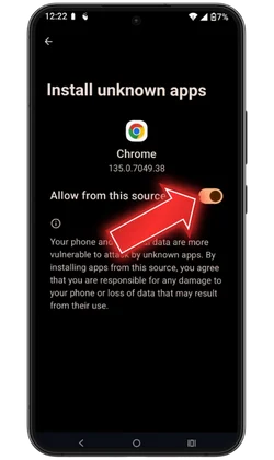 Step 4: Allow installation from unknown sources