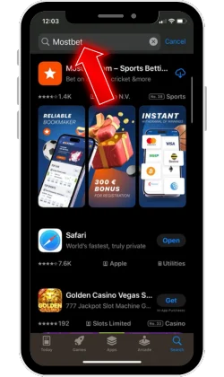 Search for Mostbet
