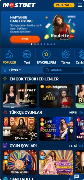 Mostbet uygulaması spor bahisleri